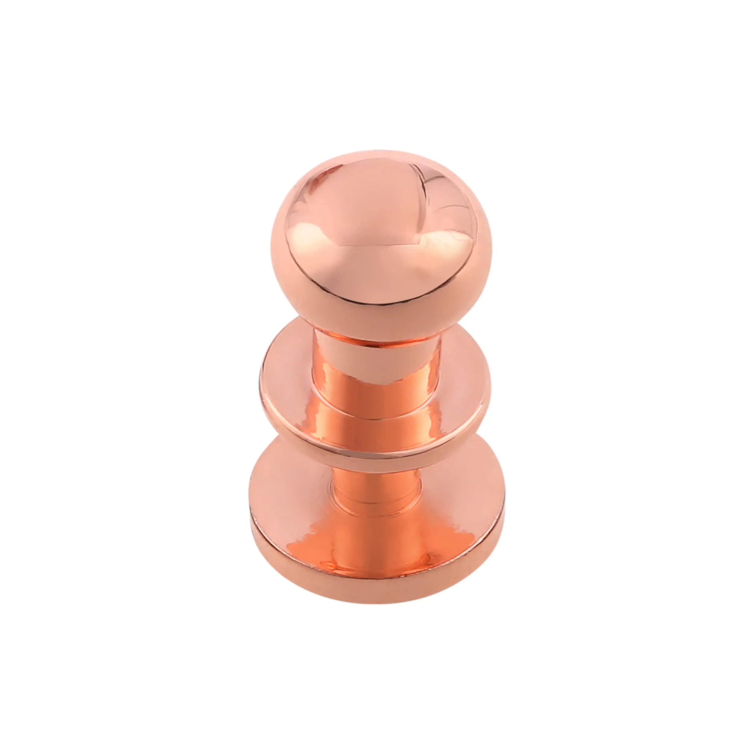 10mm, Shiny Copper, Press Stud Collar Button, Solid Brass - PK5, #P-2122-CPR