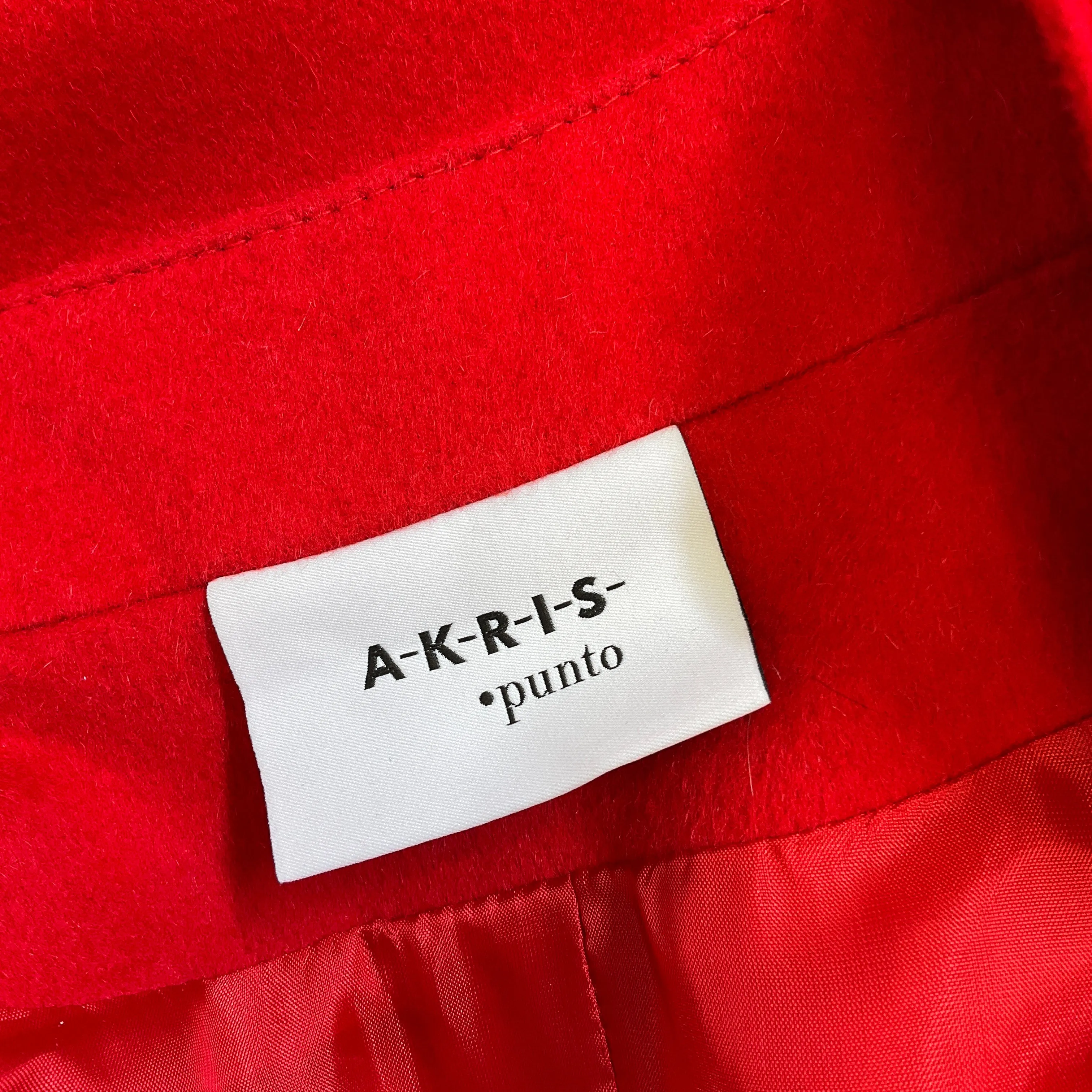 Akris Punto Red Full Zip Wool and Angora Jacket