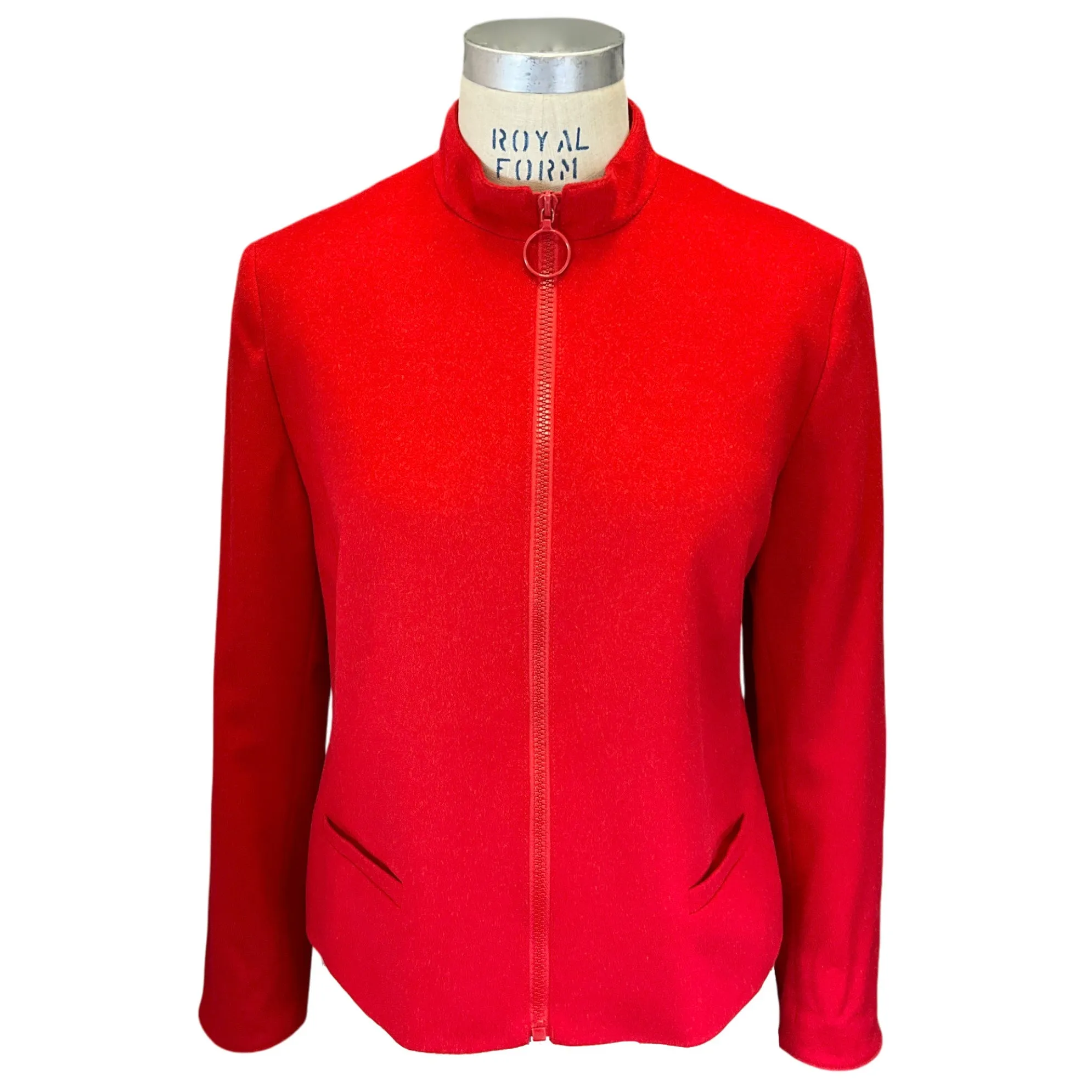 Akris Punto Red Full Zip Wool and Angora Jacket