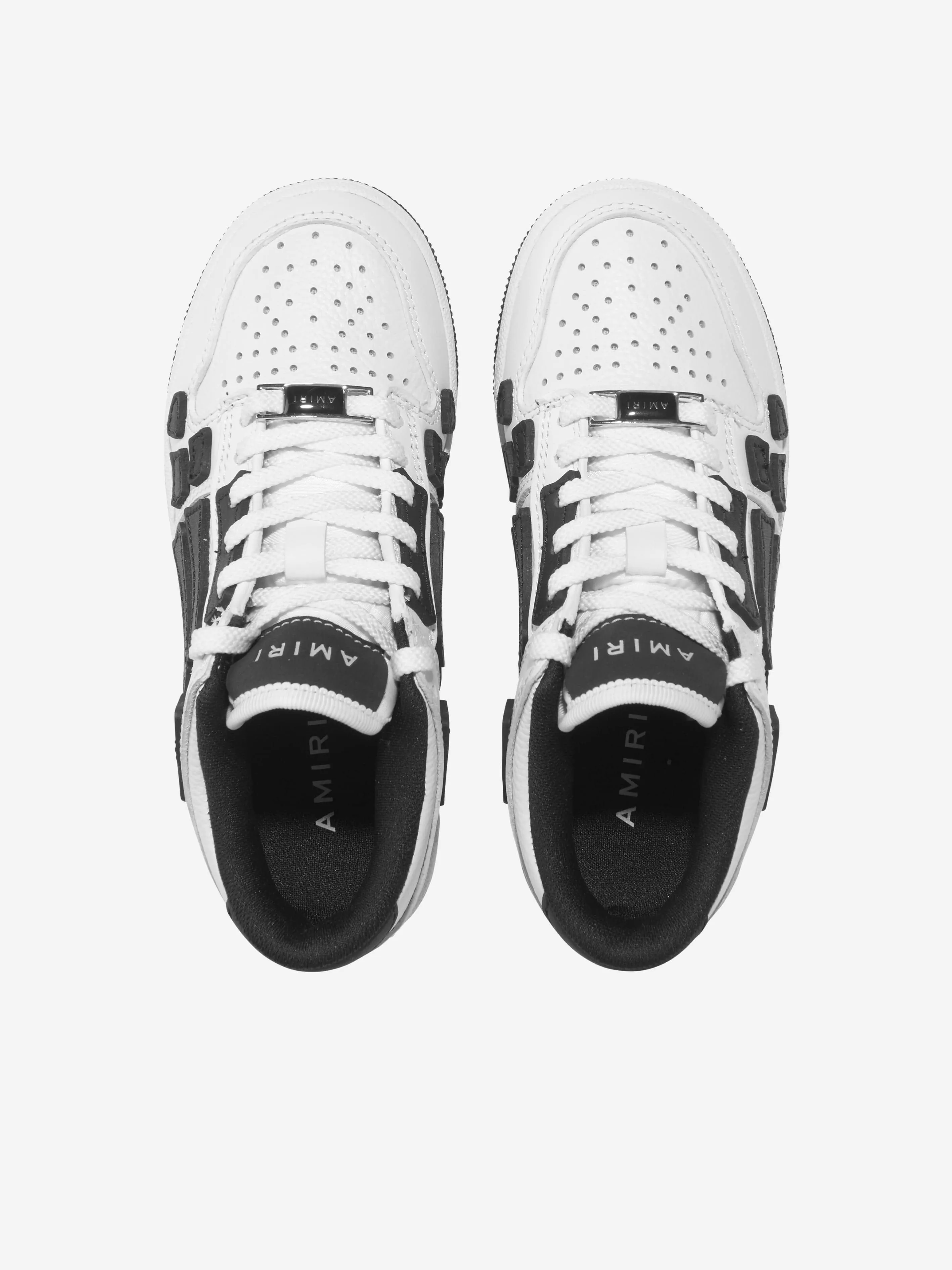 Amiri Kids Leather Skeleton Top Low Trainers in White