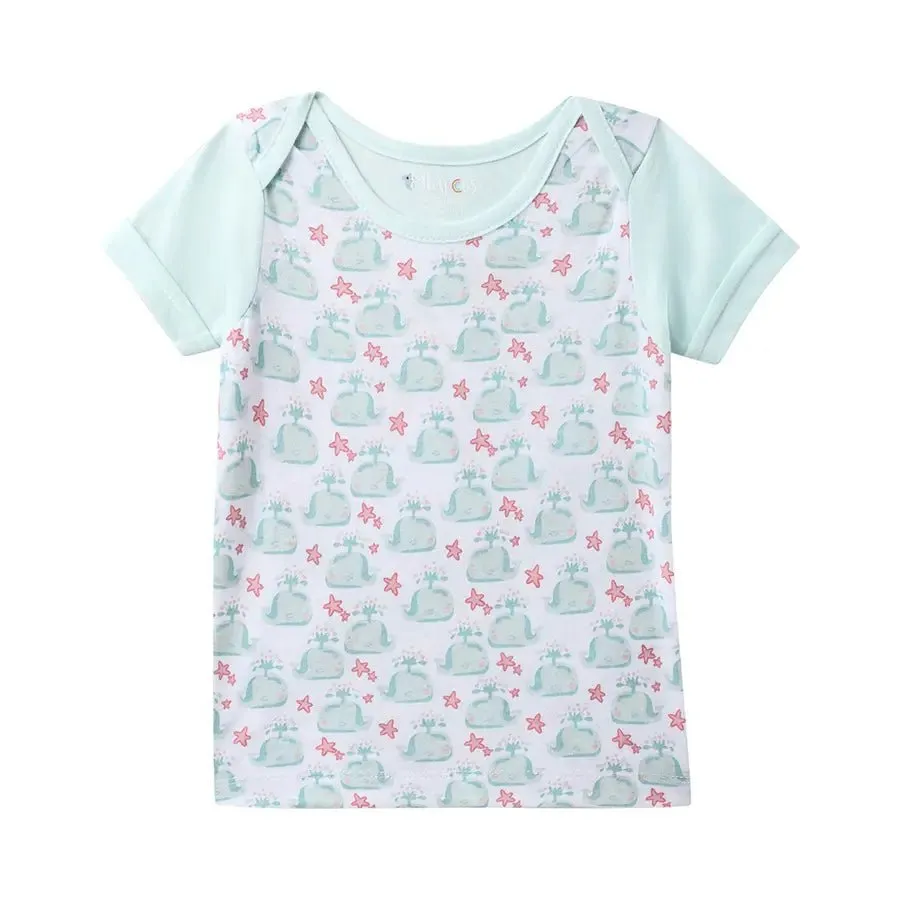 Baby Boy Whale Print Half Sleeve T-Shirt (Pack of 3)