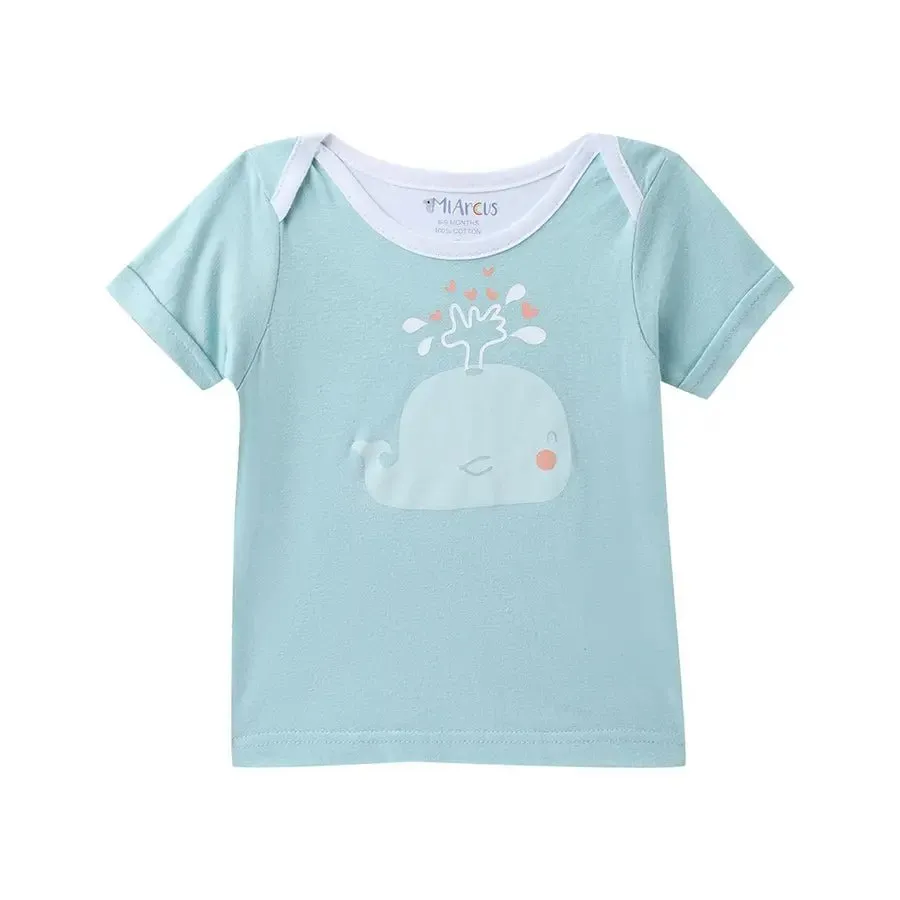 Baby Boy Whale Print Half Sleeve T-Shirt (Pack of 3)