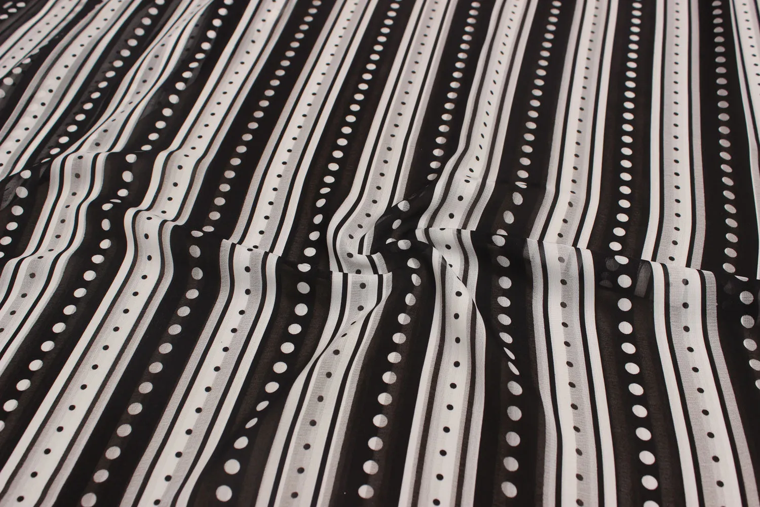 Black & White Printed Georgette Fabric