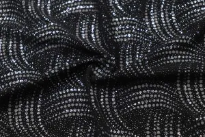 Black Glitter Work Knit Fabric