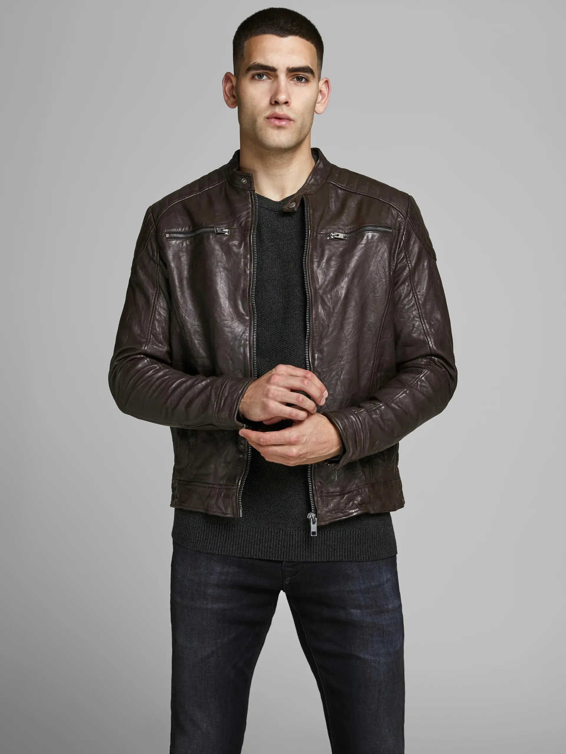 Bomber Slim Body Sheep Skin Leather Jacket