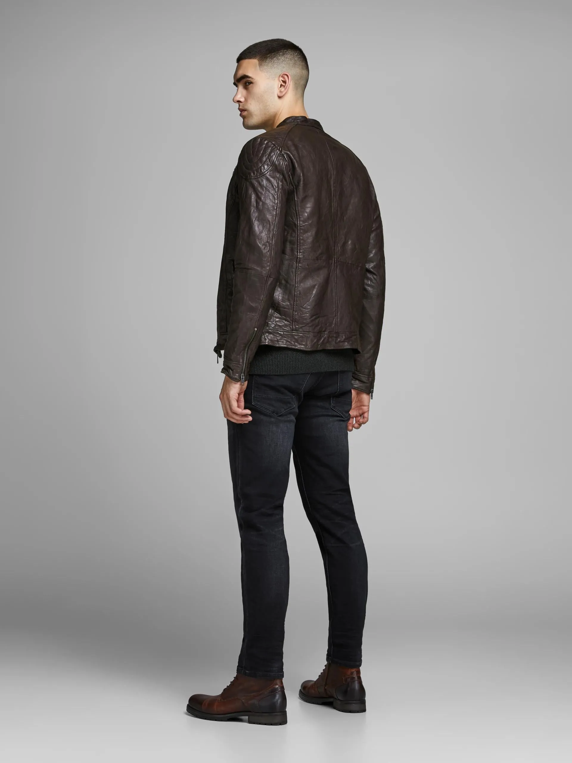 Bomber Slim Body Sheep Skin Leather Jacket