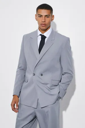 Boohoo Oversized Double Breasted Suit Jacket, Gray