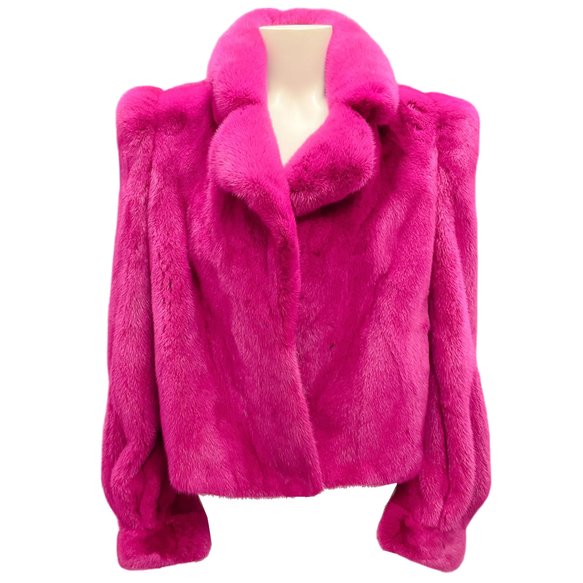 CO Magenta Mink Fur Jacket