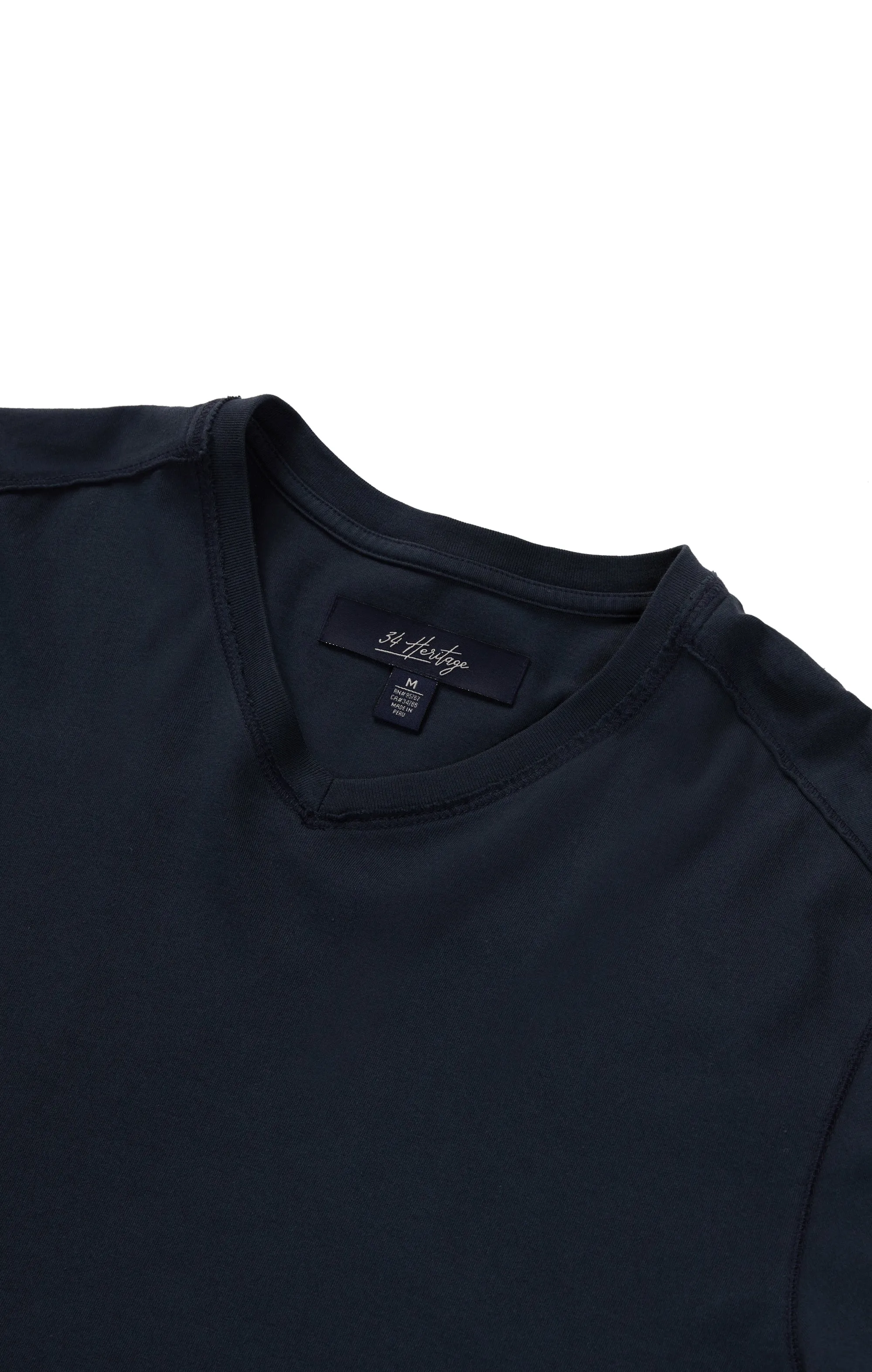 Deconstructed V-Neck T-Shirt in Dark Navy