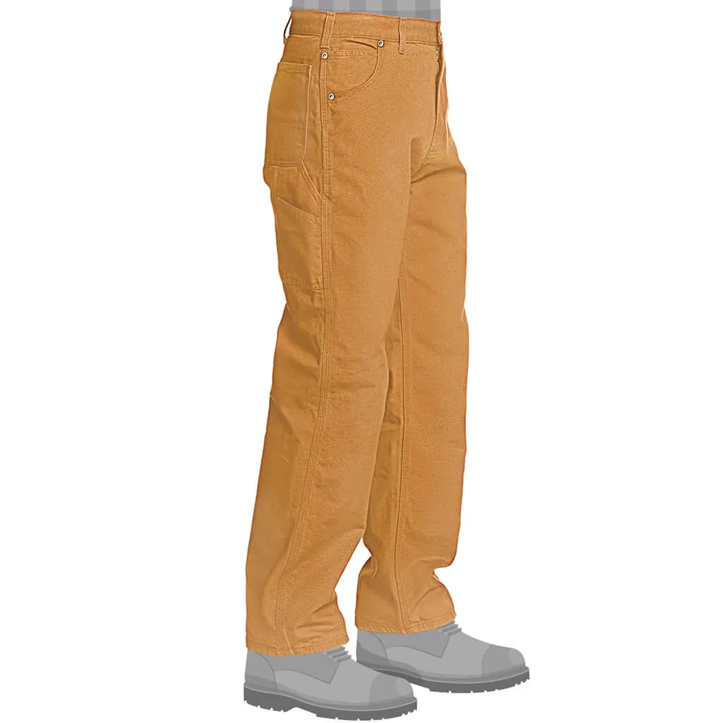 DuraDrive Men's Brown Duck 100% Cotton Loose Fit Garment Canvas Dungaree Work Pant