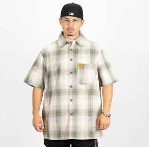 FB County Short Sleeve Checker Button Up Flannel