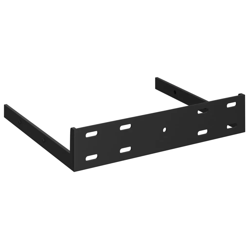 Floating Corner Shelf Black 25x25x3.8 cm MDF