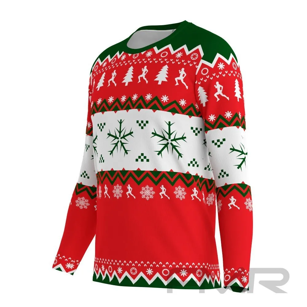 FMR Men's Ugly Christmas Sweater Long Sleeve Running Shirt