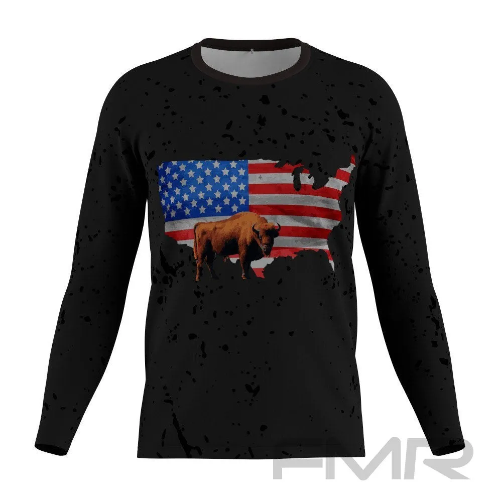 FMR USA Flag Men's Technical Long Sleeve Running Shirt