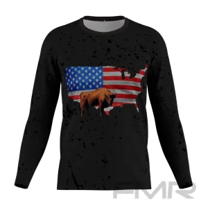 FMR USA Flag Men's Technical Long Sleeve Running Shirt