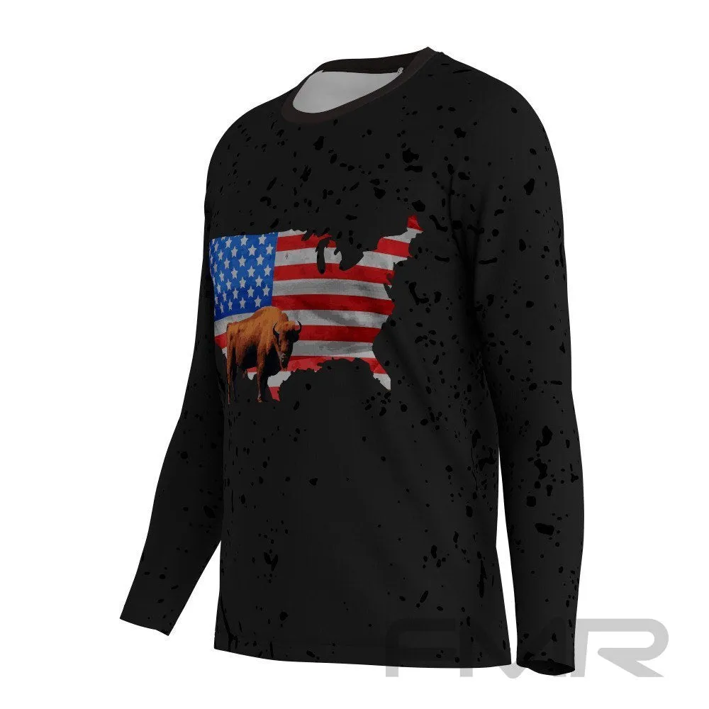 FMR USA Flag Men's Technical Long Sleeve Running Shirt