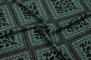 Green Printed Crepe Fabric