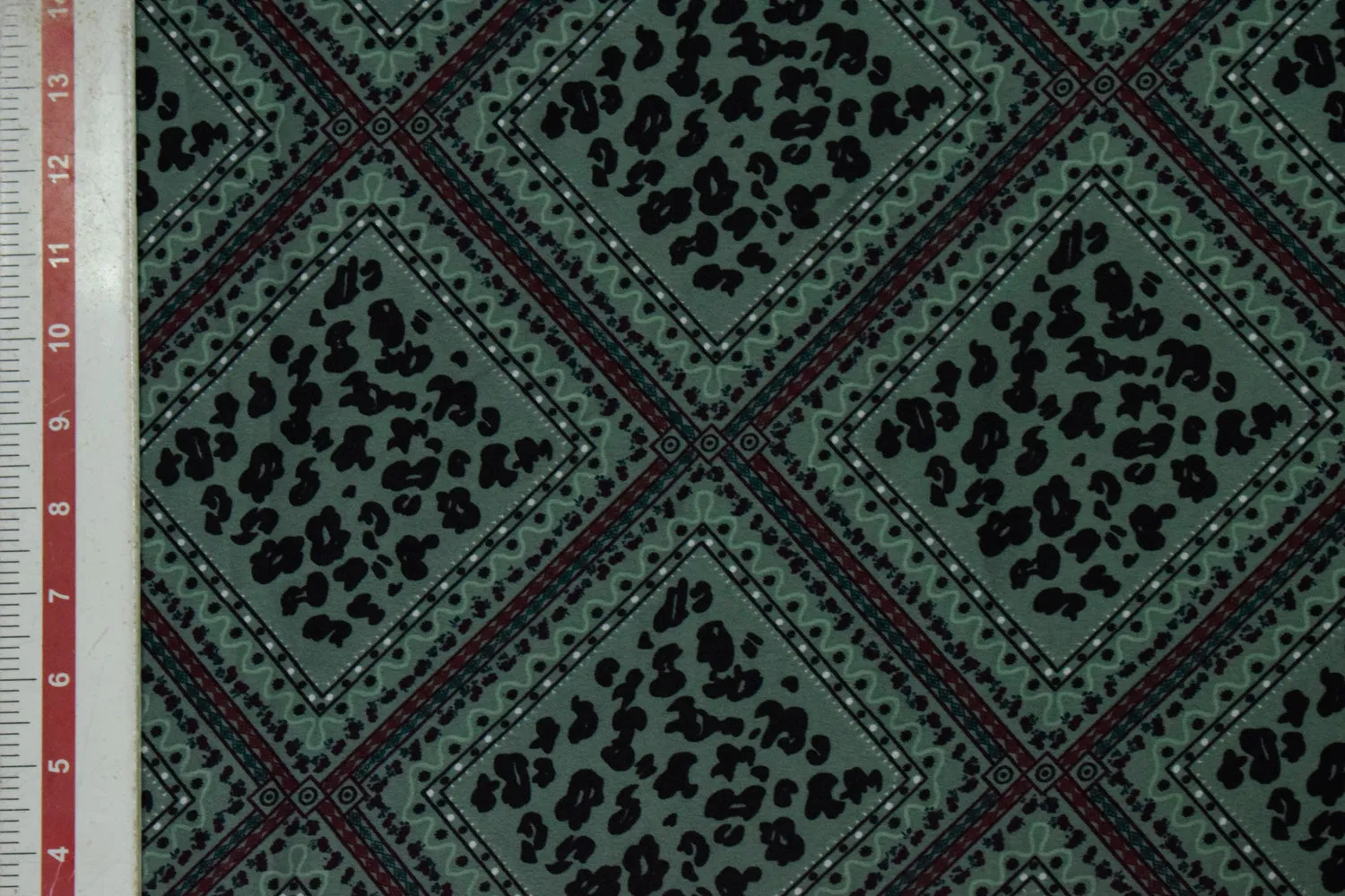 Green Printed Crepe Fabric