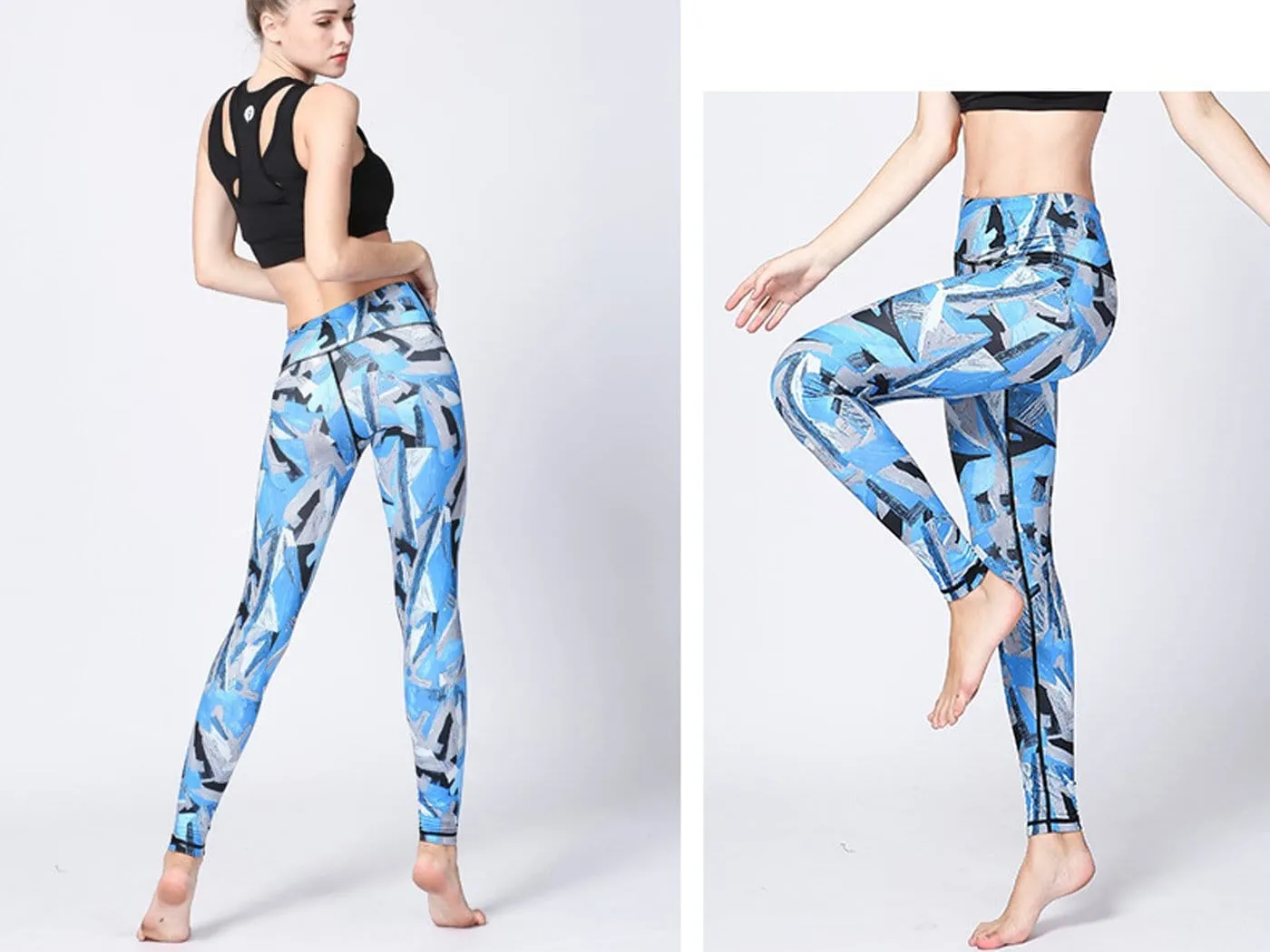 High Waist Printed Yoga Pants Full-Length Workout Fitness Leggings