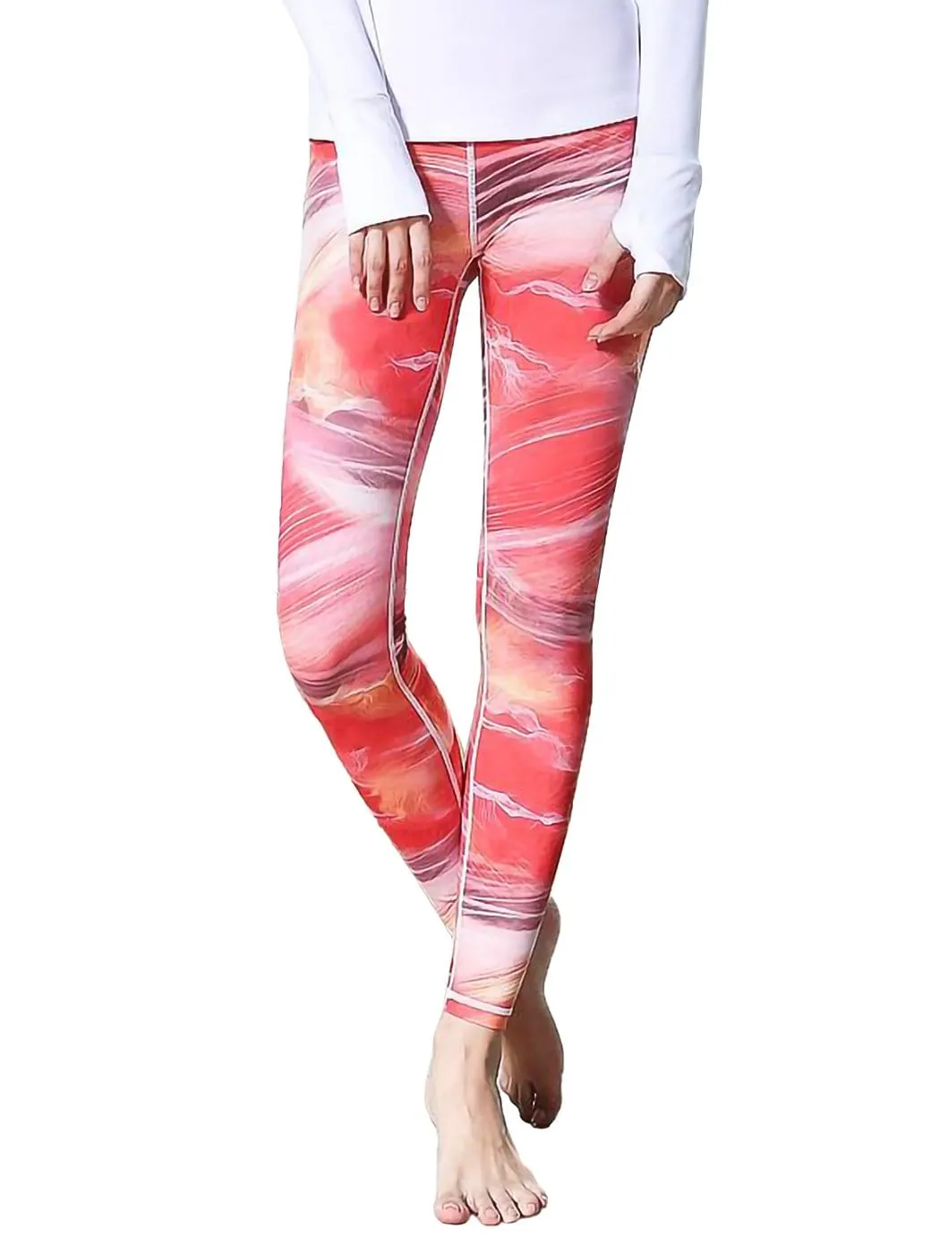 High Waist Printed Yoga Pants Full-Length Workout Fitness Leggings