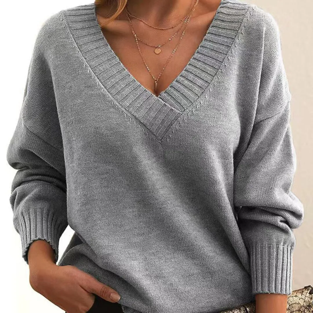 Ivyshape | Casual Sweater With V Neck