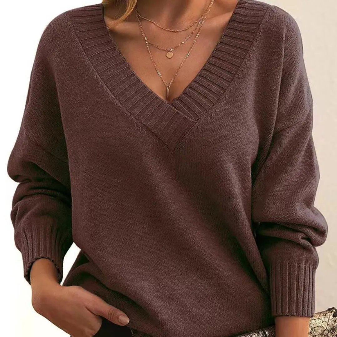 Ivyshape | Casual Sweater With V Neck