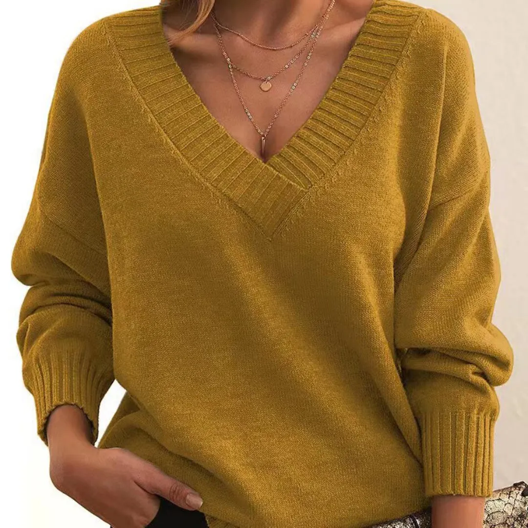 Ivyshape | Casual Sweater With V Neck