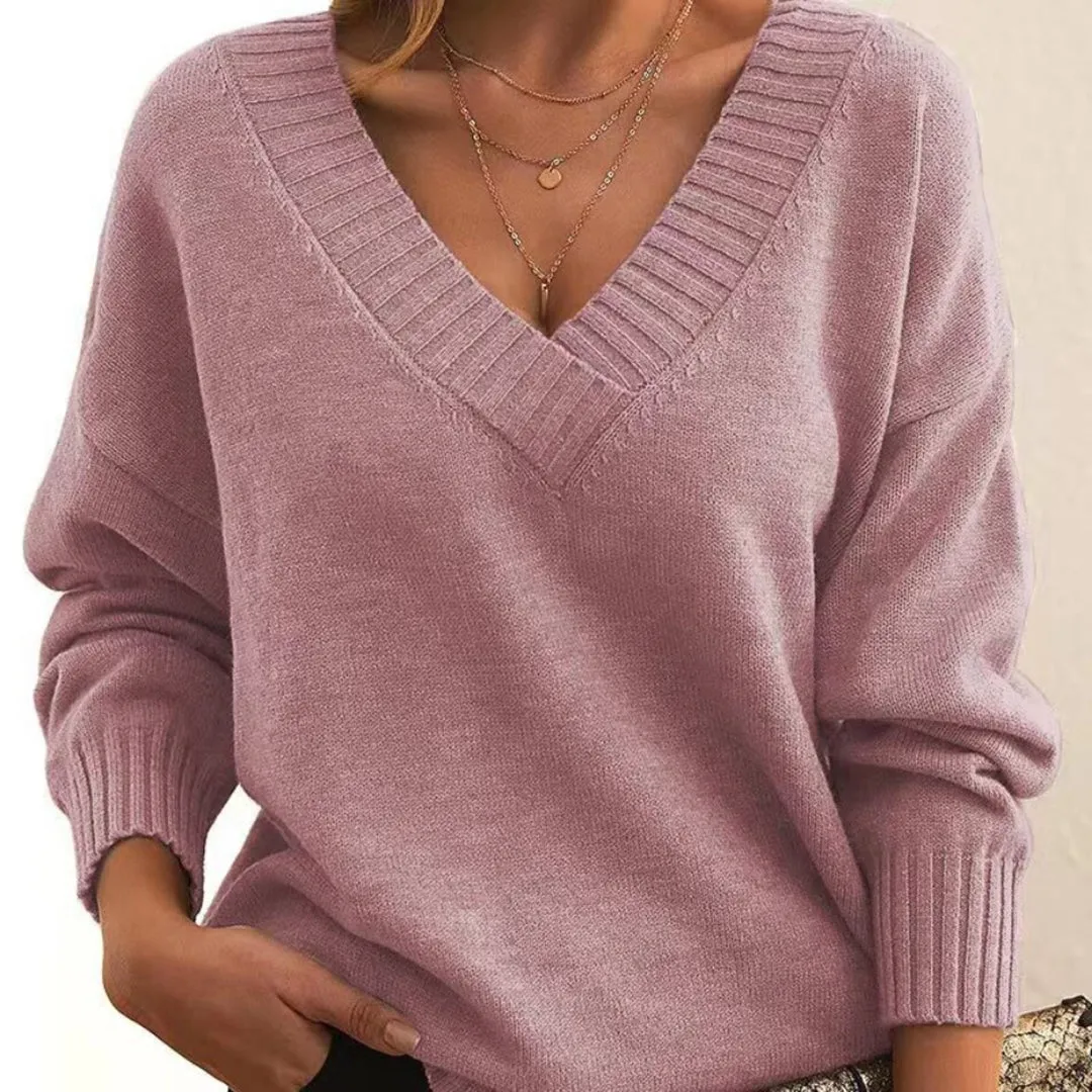 Ivyshape | Casual Sweater With V Neck