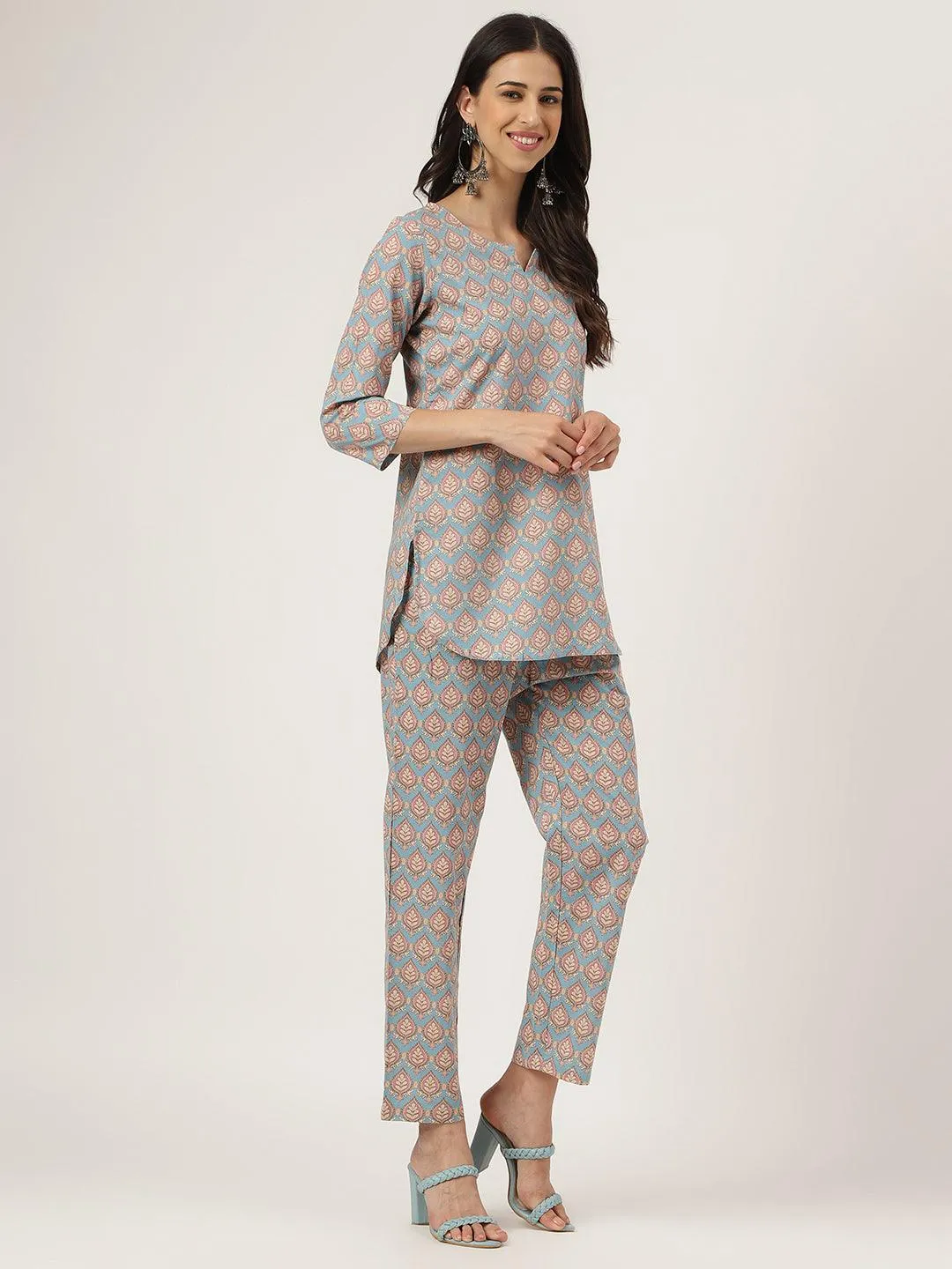 Jashvi sky blue Printed Loungewear/Nightwear