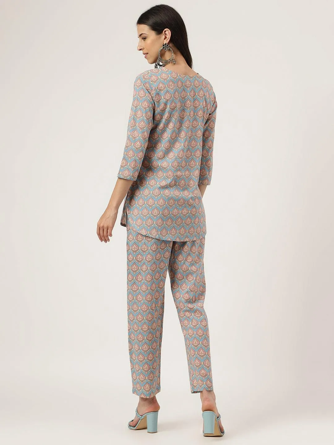 Jashvi sky blue Printed Loungewear/Nightwear