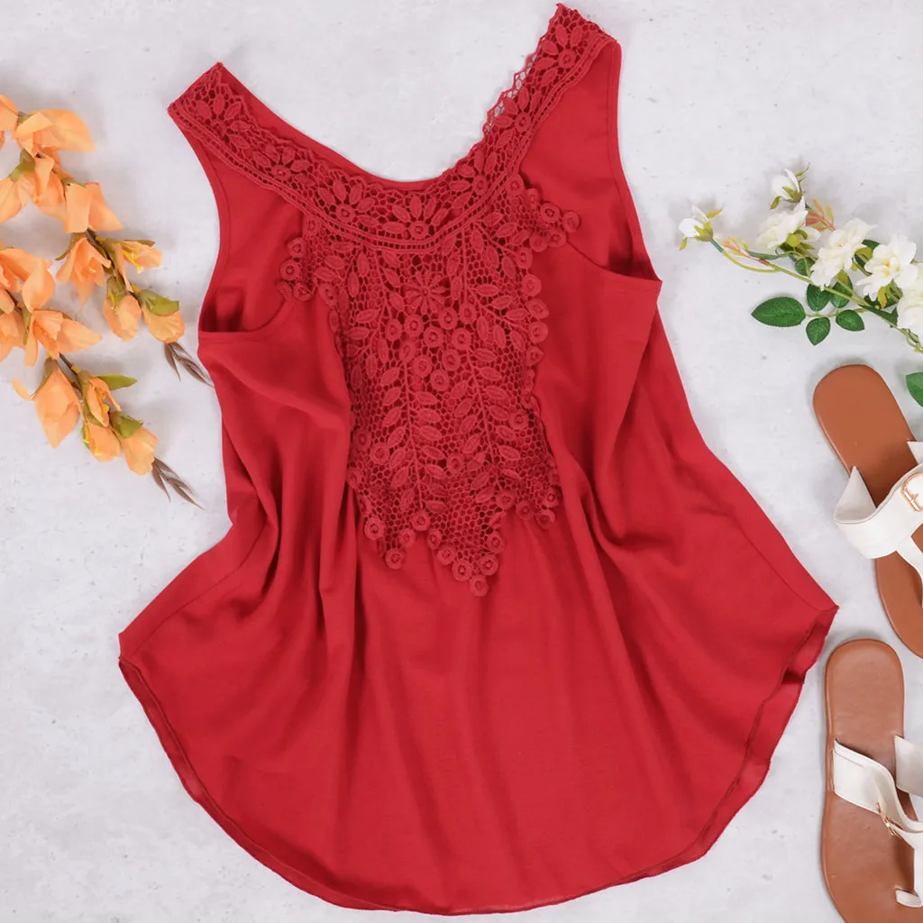 Lace Applique Summer Tank