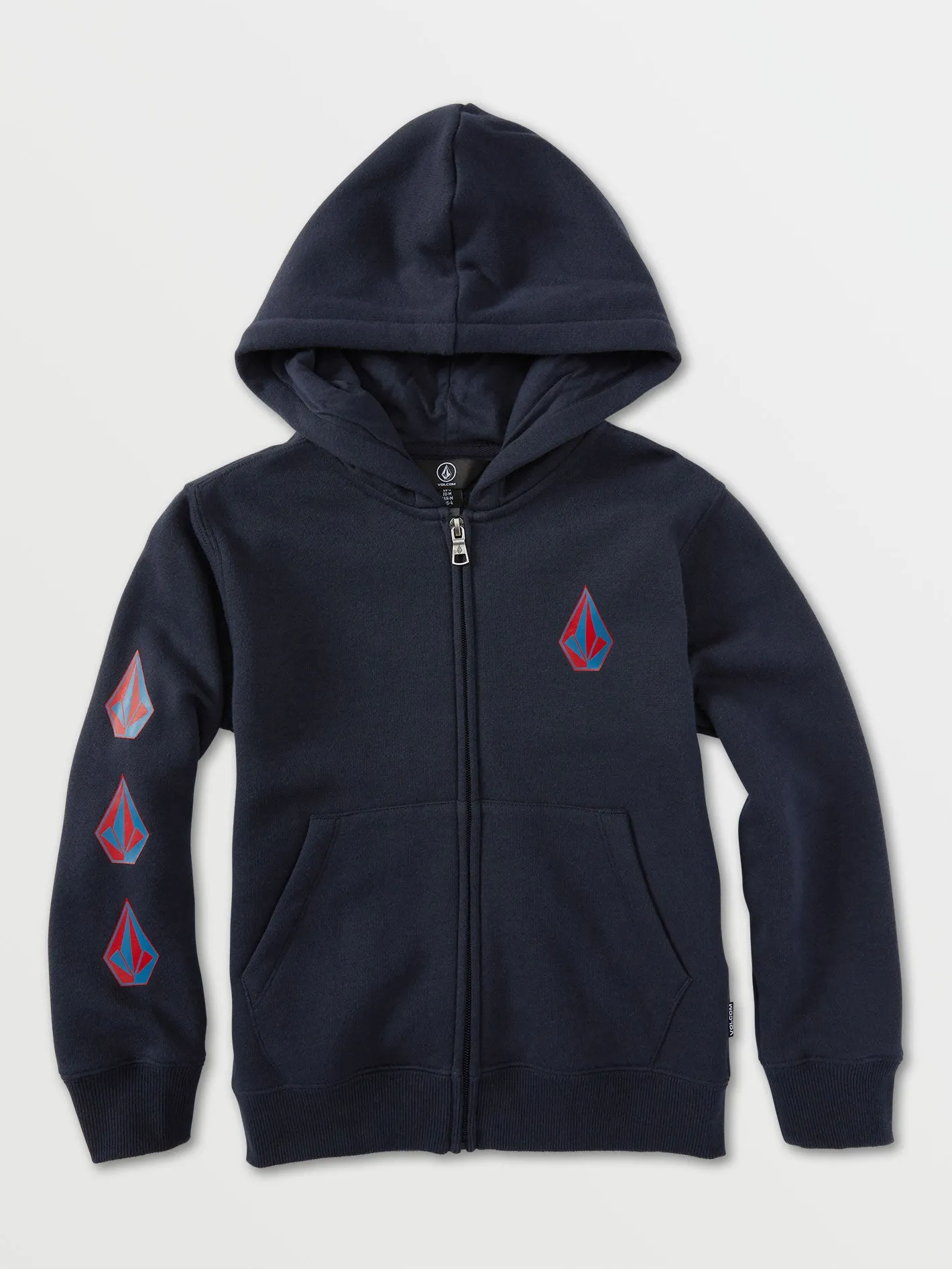 Little Boys Iconic Stone Zip Hoodie - Navy