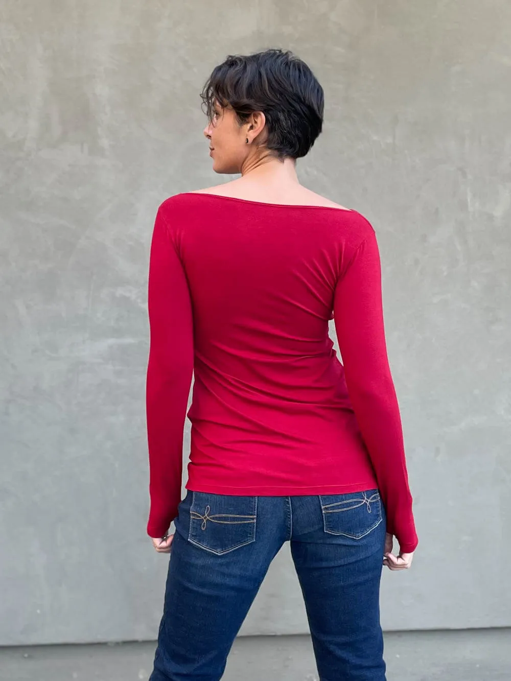 Long Sleeve Boatneck Top Sale