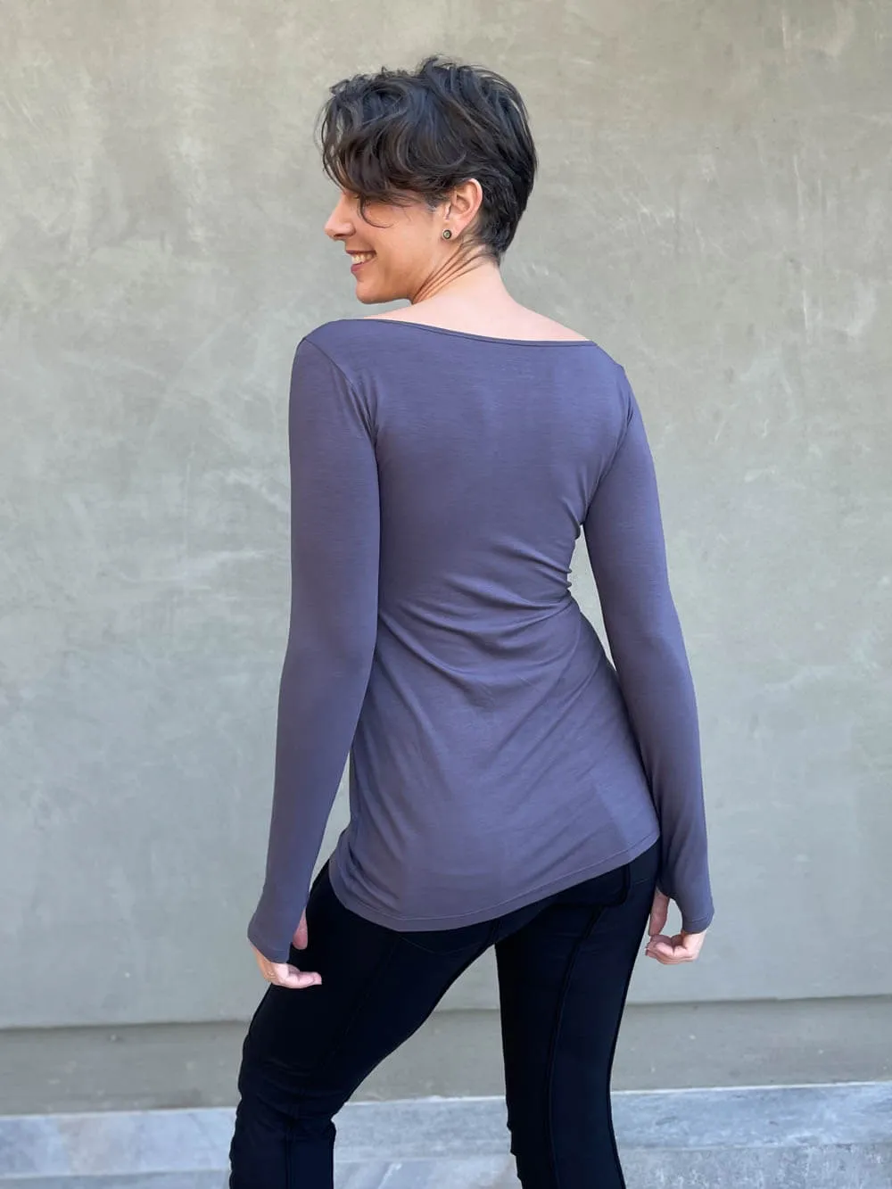 Long Sleeve Boatneck Top