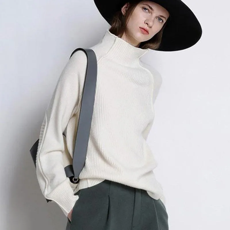 Lori Funnel Turtleneck Wool Sweater - 4 Colors