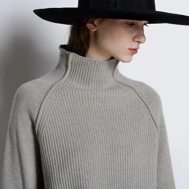 Lori Funnel Turtleneck Wool Sweater - 4 Colors