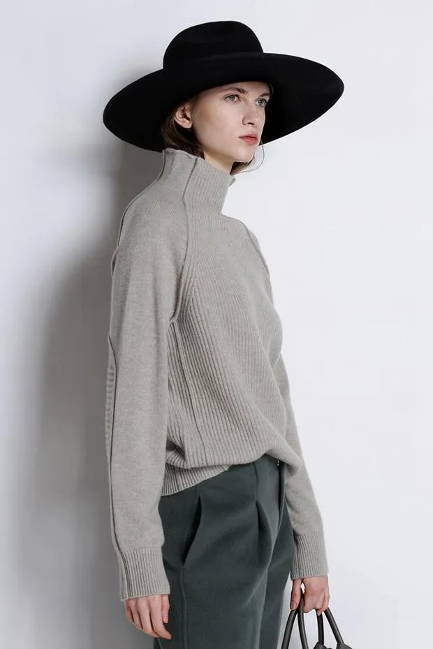 Lori Funnel Turtleneck Wool Sweater - 4 Colors