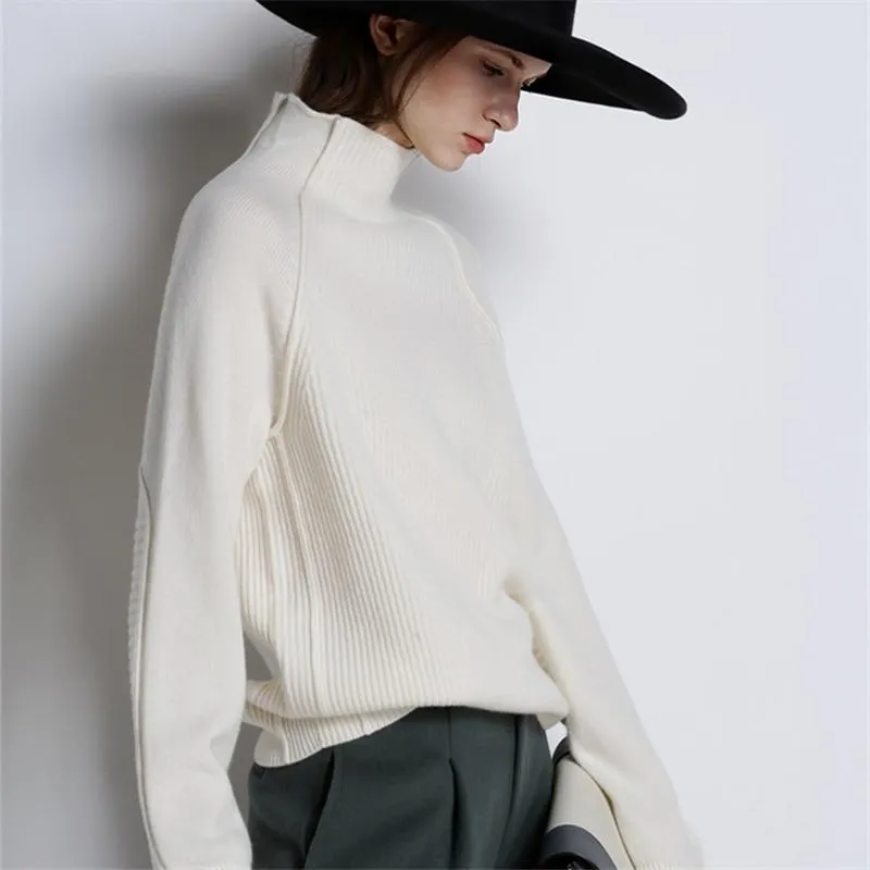 Lori Funnel Turtleneck Wool Sweater - 4 Colors