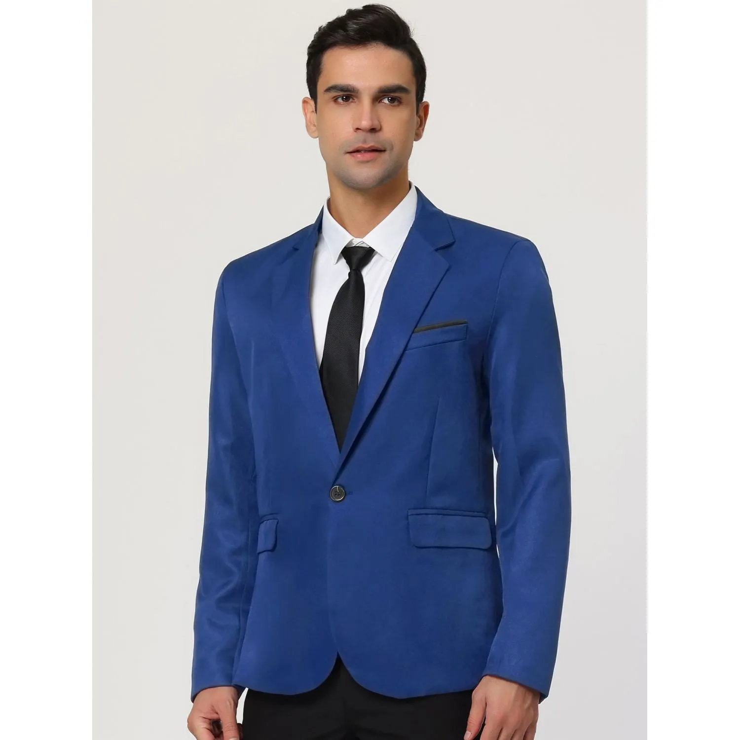 Men's business fitted jacket with one button, business jacket Lars Amadeus