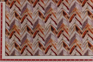 Metallic, Orange Chevron Digital Printed Fabric