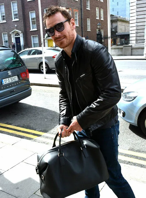 Michael Fassbender Black Leather Jacket