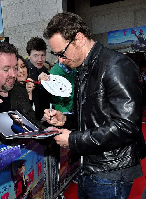 Michael Fassbender Black Leather Jacket