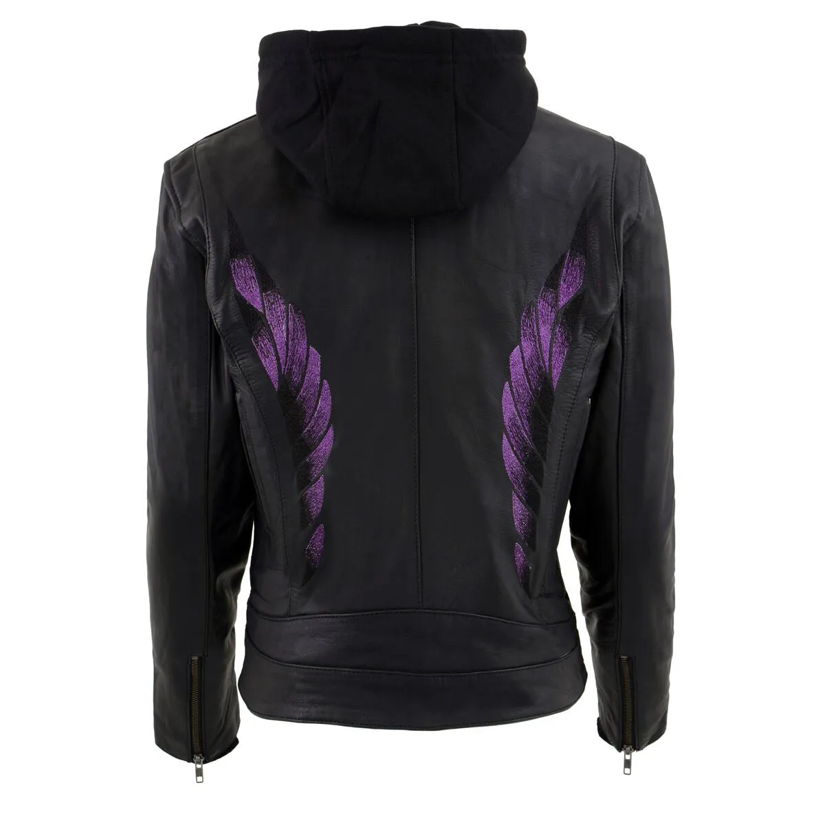 Milwaukee Leather MLL2546 Women's Purple Winged ‘Scuba’ Leather Jacket