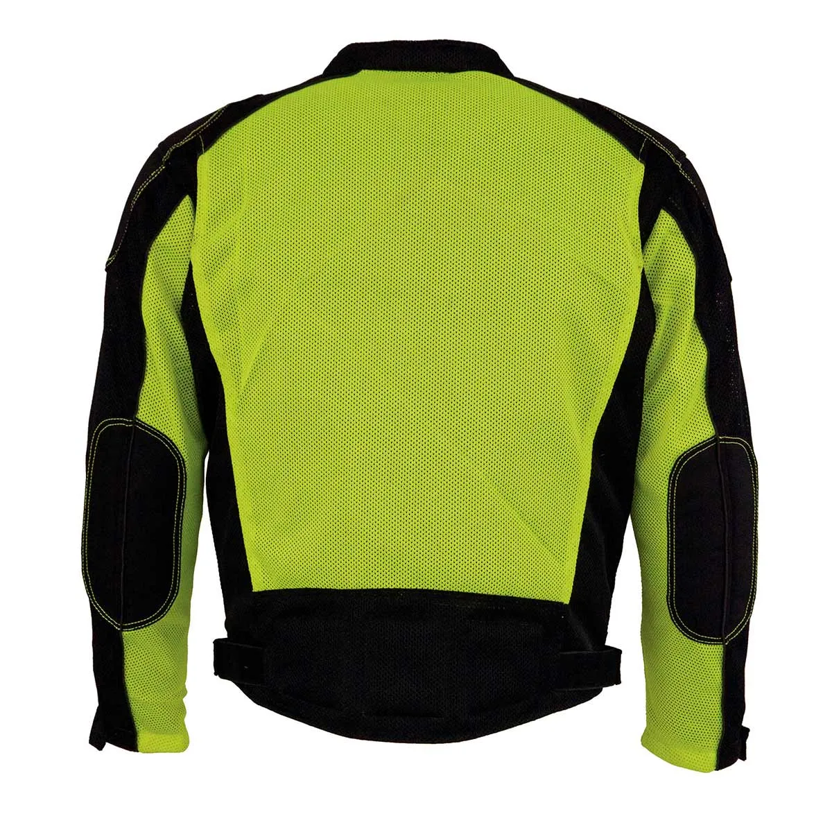 Milwaukee Leather MPM1790 Men's Black and Neon Green Hi Vis Mesh Racer