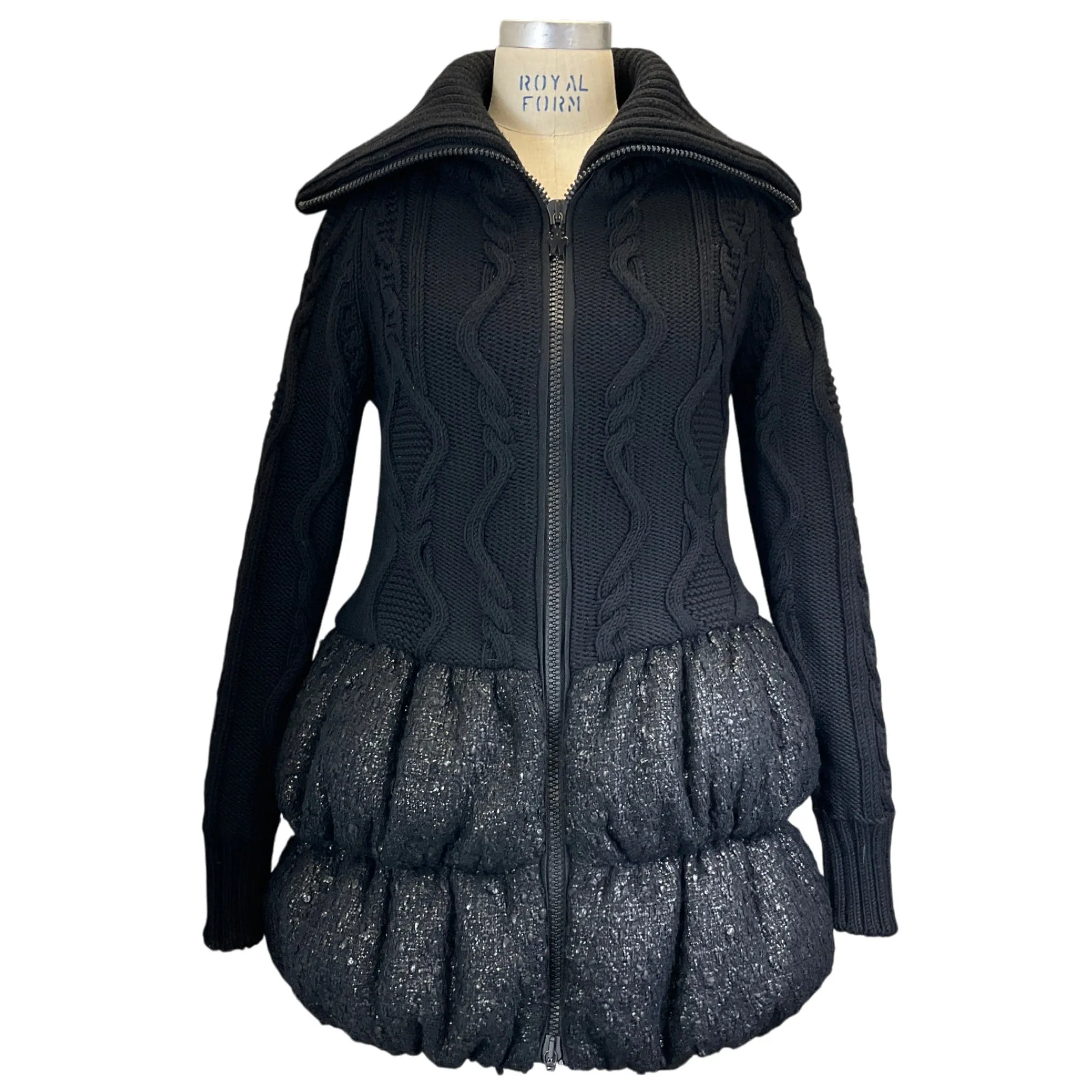 Moncler Gamme Rouge Black Rhea Wool Knit Jacket