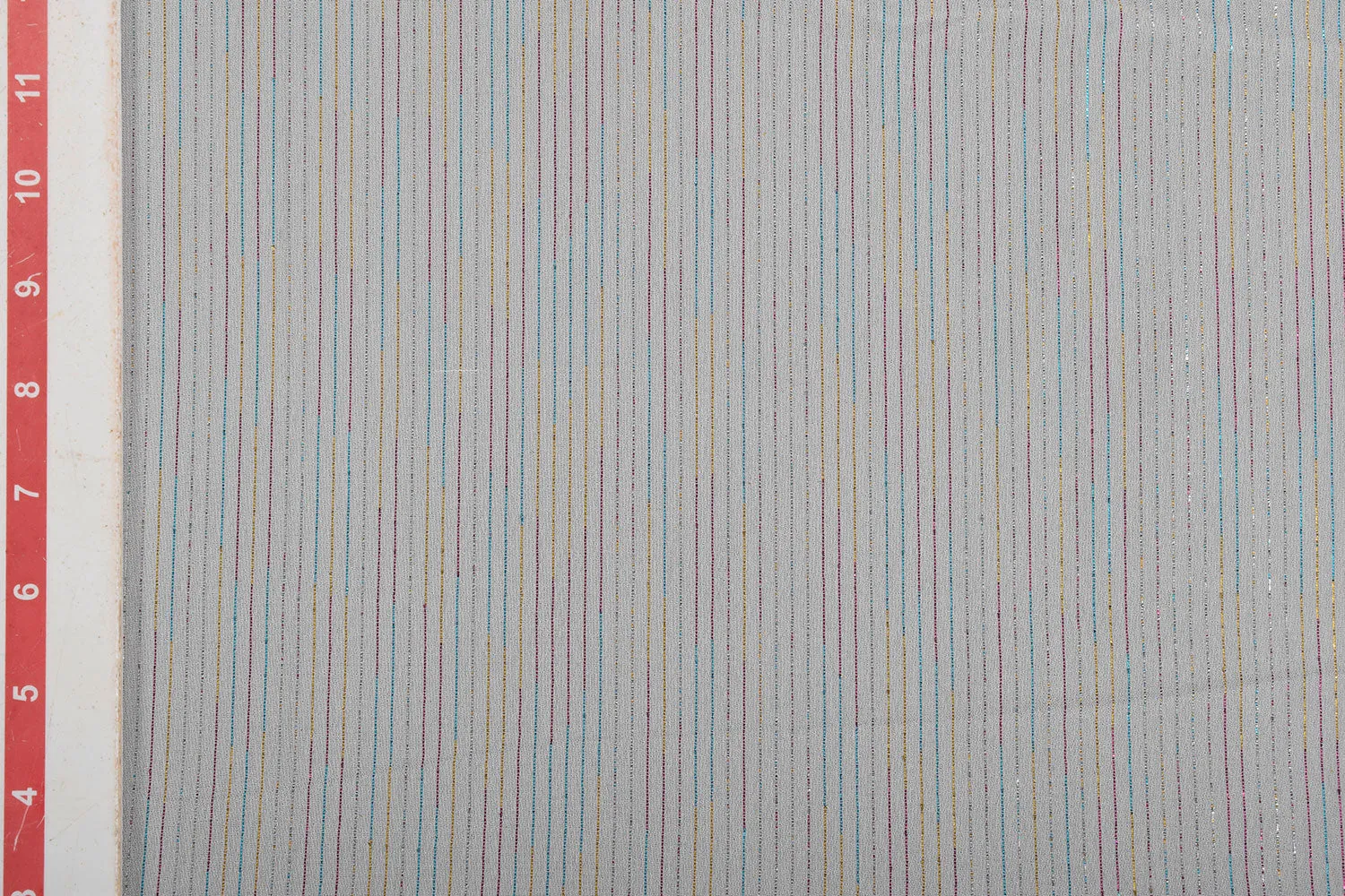 Multicolor Stripes Viscose Georgette Jacquard Fabric