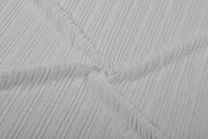 Off White Plain Pleated Knit Fabric