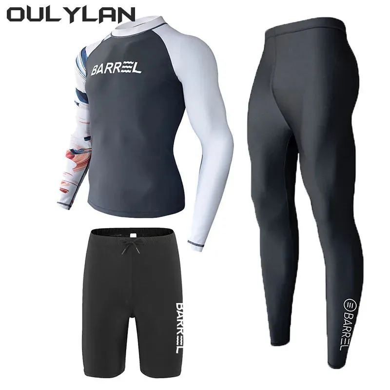 Oulylan 2024 Two-Piece Rash Guard Swimsuits: Long Sleeve Swimwear for Surfing & Diving