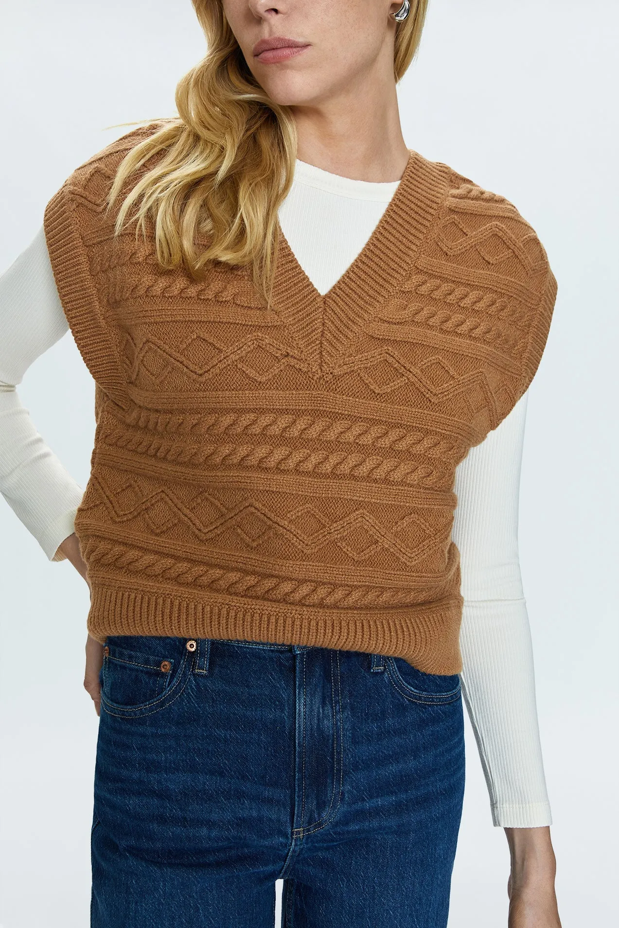 Pistola Marta Sweater Vest in Caramel