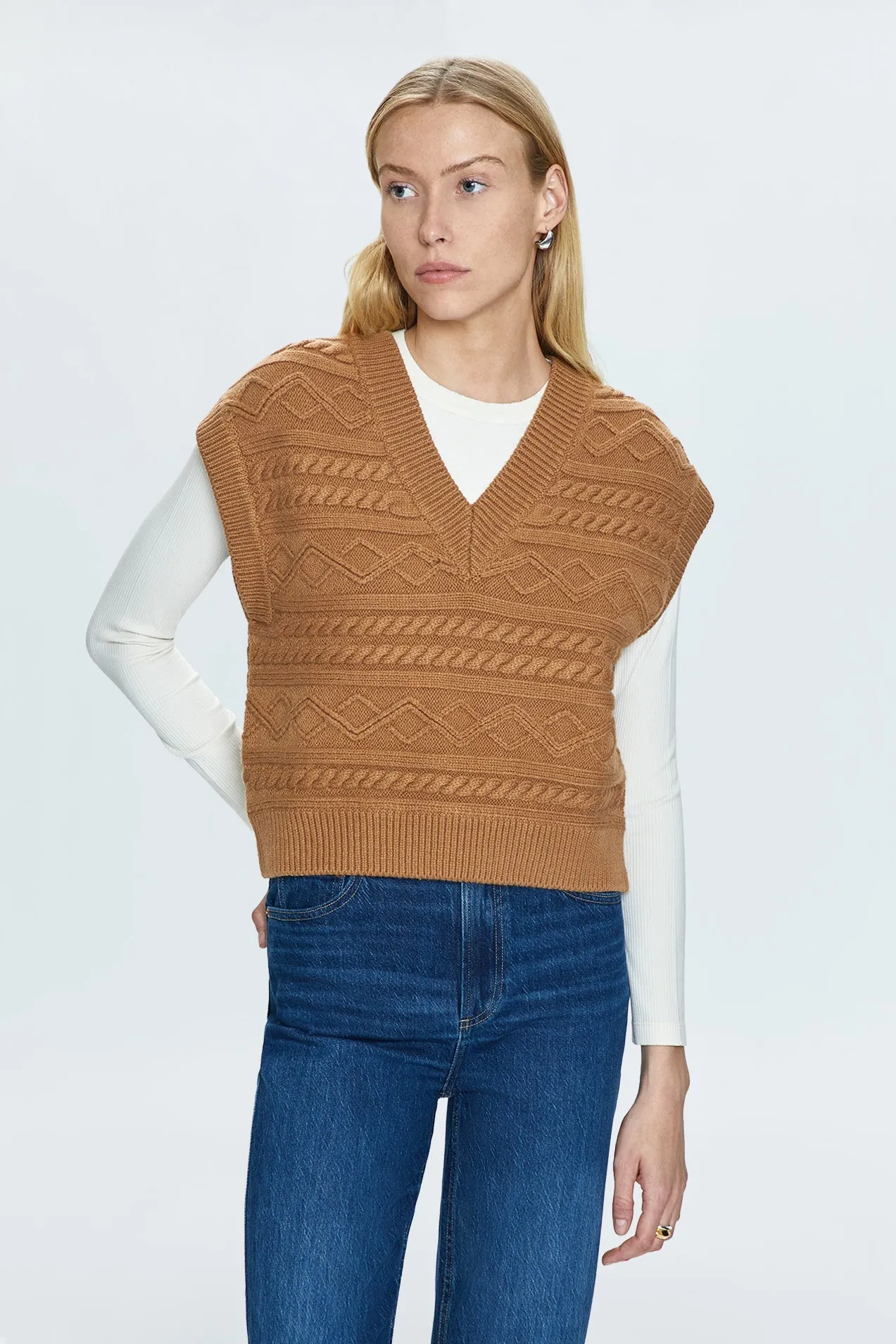 Pistola Marta Sweater Vest in Caramel